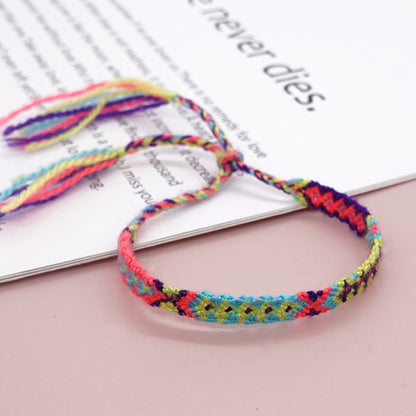 Bohemian Geometric Color Block Rope Tassel Women's Bracelets