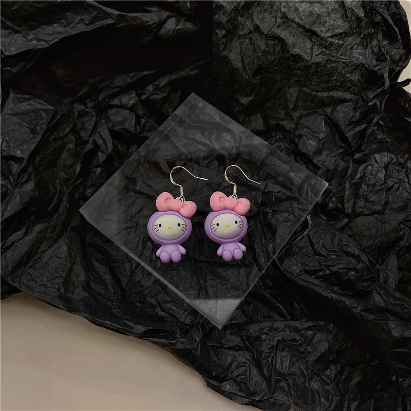 Cartoon Style Animal Resin Women's Drop Earrings Ear Clips 1 Pair