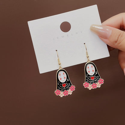 1 Pair Fashion Cartoon Character Enamel Alloy Drop Earrings