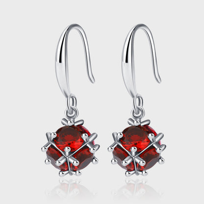 1 Pair Simple Style Geometric Inlay Sterling Silver Zircon Earrings