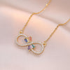 Number Letter Text Titanium Steel 18K Gold Plated Necklaces