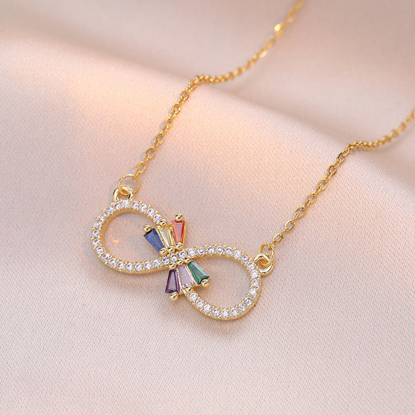 Number Letter Text Titanium Steel 18K Gold Plated Necklaces