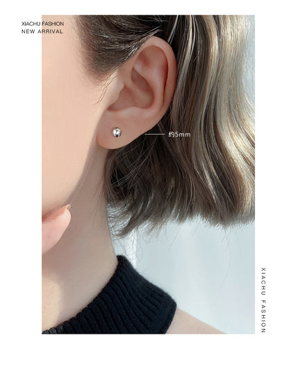 Simple Style Geometric Sterling Silver Plating Ear Studs 1 Pair