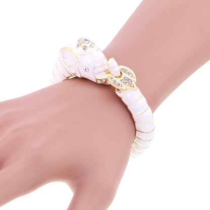 Elegant Streetwear Animal Alloy Enamel Inlay Artificial Diamond Women's Bangle