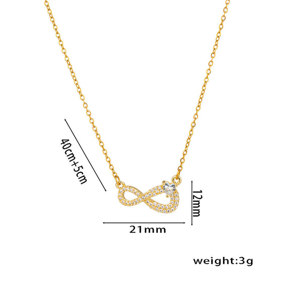 Moderate Luxury Number Letter Text Titanium Steel 18K Gold Plated Necklaces