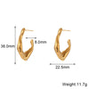 Fashion Irregular Geometric Stainless Steel 18K Gold Plated Earrings