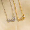 Moderate Luxury Number Letter Text Titanium Steel 18K Gold Plated Necklaces