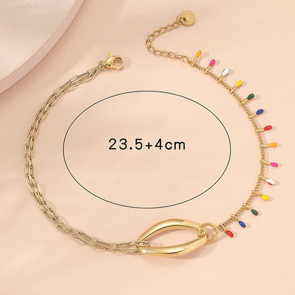 Vacation Colorful Stainless Steel Women's Anklet 1 Piece