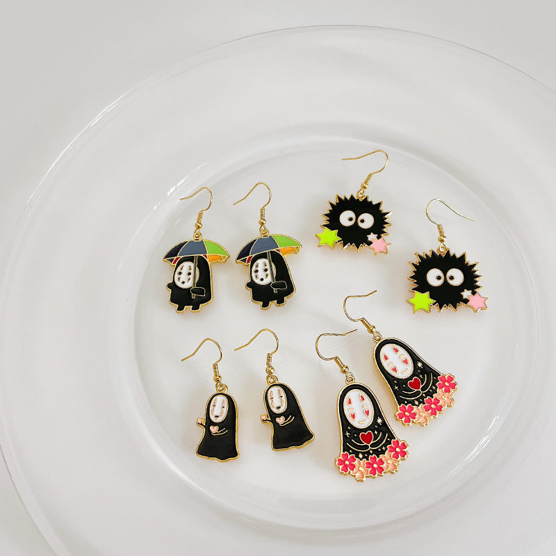 1 Pair Fashion Cartoon Character Enamel Alloy Drop Earrings