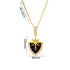 Moderate Luxury Quadrilateral Heart Titanium Steel 18K Gold Plated Necklaces