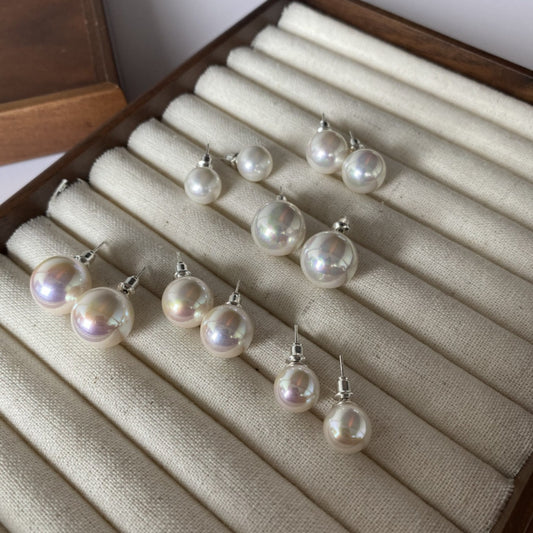 Fashion Round Artificial Pearl Women's Ear Studs 1 Pair