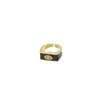 popular light luxury simple style square ring independent station new devil's eye design fashion OL ring