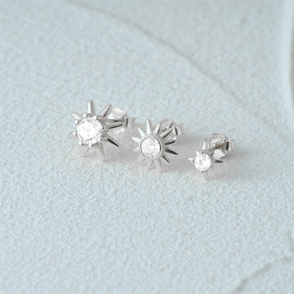 1 Set Simple Style Star Butterfly Plating Sterling Silver Hoop Earrings Ear Studs