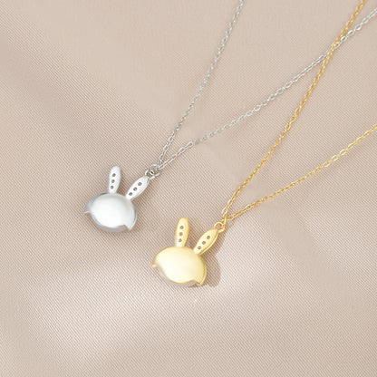 Copper Sweet Rabbit Irregular Plating Pendant Necklace