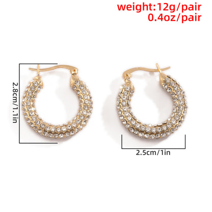 Simple Style Geometric Plating Alloy Artificial Gemstones Earrings