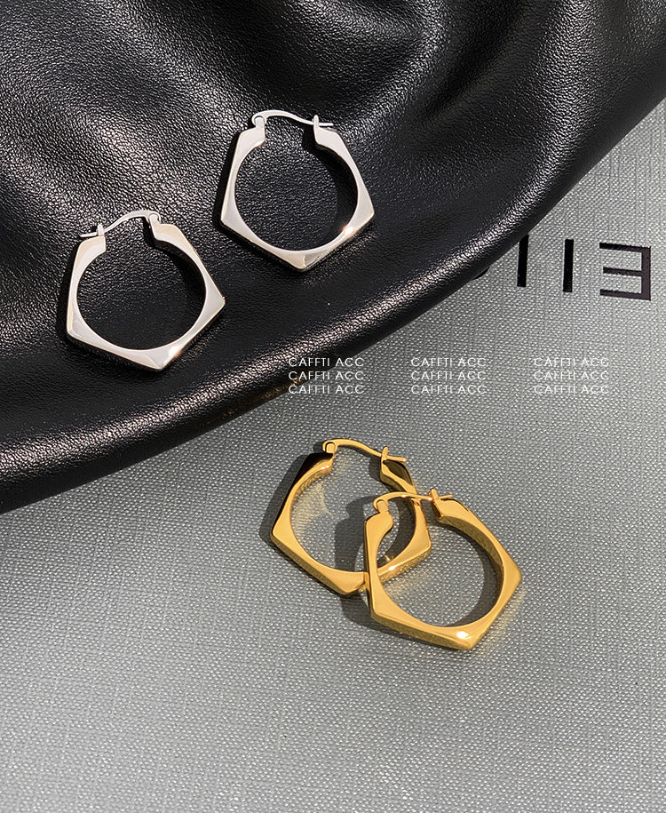 1 Pair Fashion Rhombus Metal Plating Women's Earrings