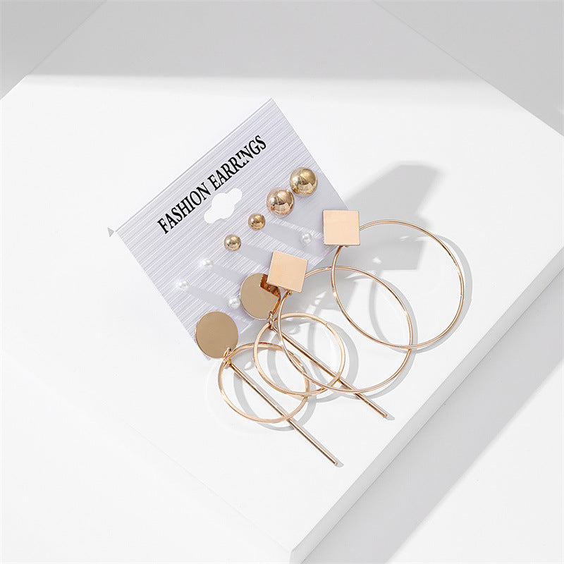 Fashion Geometric Alloy Plating Artificial Pearls Women's Earrings 1 Set