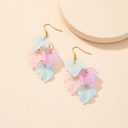 Fashion New Jewelry Leaf Earrings Fashion Simple Irregular Color Alloy Earrings