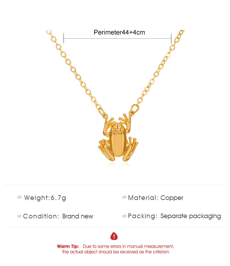 New Frog Pendant Necklace Creative Fashion Cute Necklace