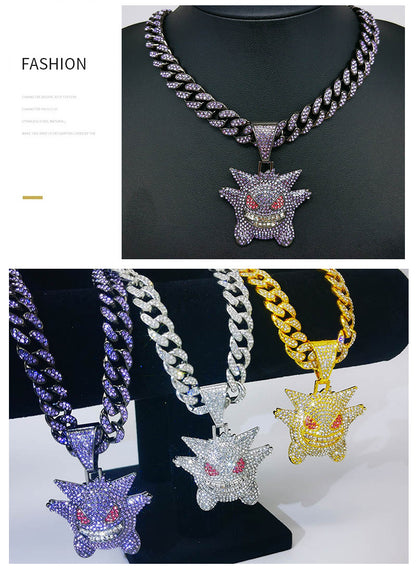 Hip-hop Punk Cartoon Character Alloy Inlay Rhinestones Unisex Pendant Necklace