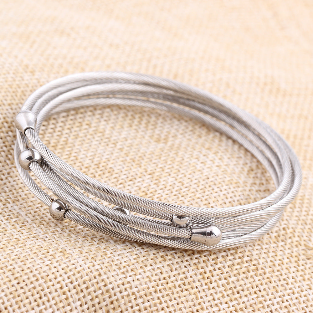 Titanium Steel Simple Style Geometric Bangle