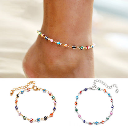 Novelty Eye Alloy Beaded Plating Anklet 1 Piece