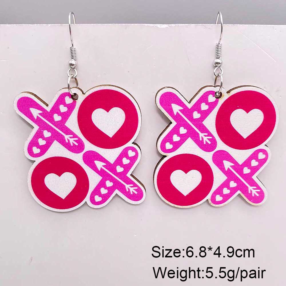 1 Pair Elegant Streetwear Geometric Letter Wood Earrings