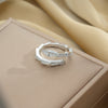 Minimalist Round Geometric Titanium Steel 18K Gold Plated Rings