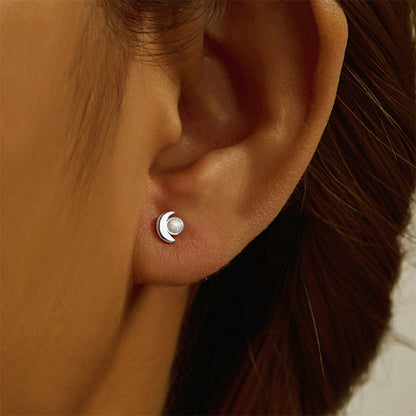 1 Piece Simple Style Geometric Plating Inlay Sterling Silver Opal Zircon Ear Studs