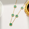Moderate Luxury Rose Geometric Titanium Steel 18K Gold Plated Necklaces