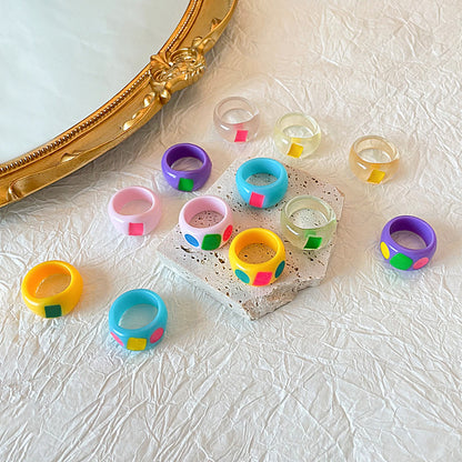 Cute Geometric Resin Women's Rings