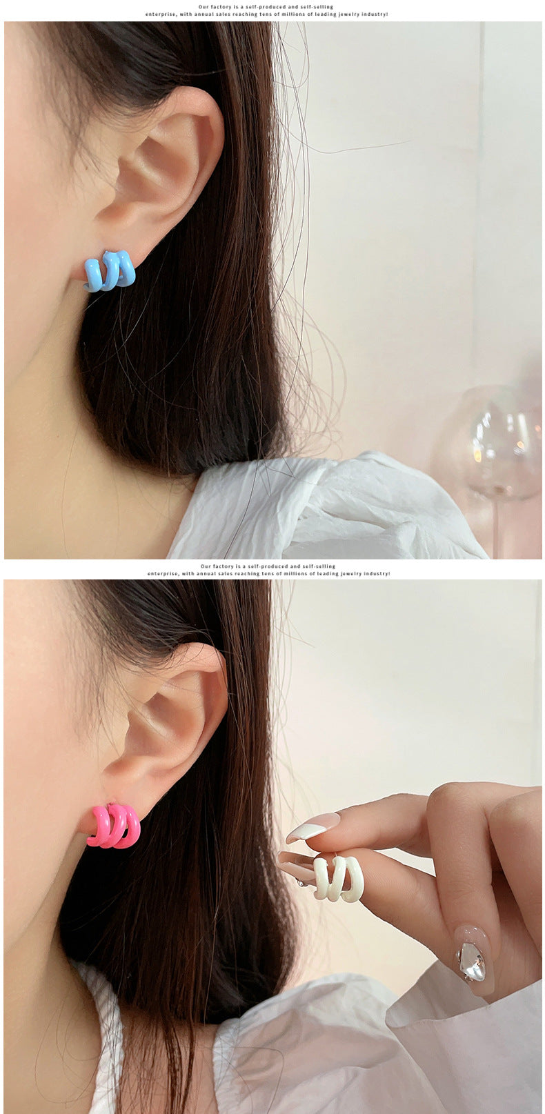 1 Pair Simple Style C Shape Plating Alloy Ear Studs