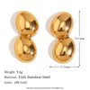 Fashion Peanut Geometric Stainless Steel 18K Gold Plated Stud Earrings