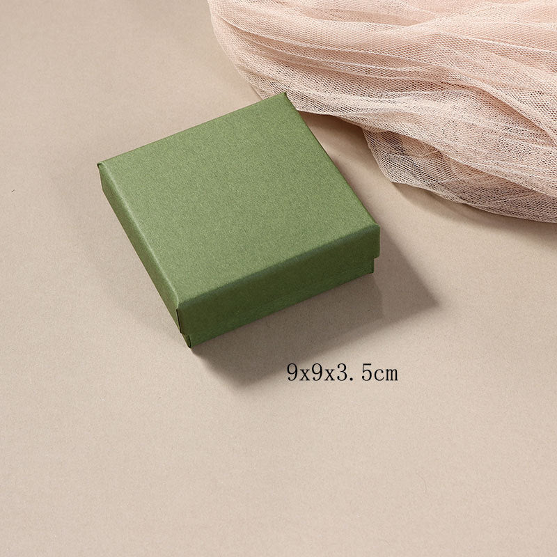 Light luxury retro green jewelry packaging box necklace earrings ring bracelet gift box wholesale can be printed with logo.