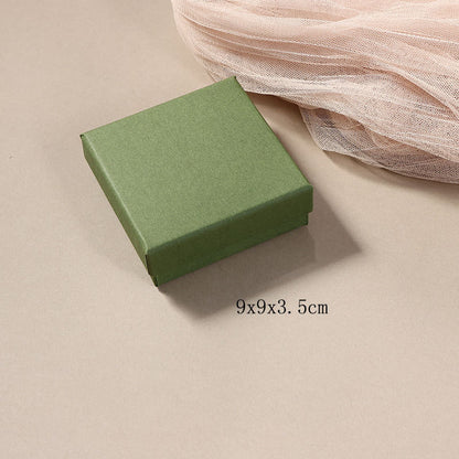 Light luxury retro green jewelry packaging box necklace earrings ring bracelet gift box wholesale can be printed with logo.