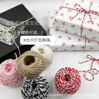 Affordable hemp rope card gift ins packing rope DIY decorative thin rope hand account gift retro packaging ribbon