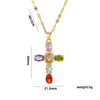 Moderate Luxury Cross Geometric Titanium Steel 18K Gold Plated Necklaces