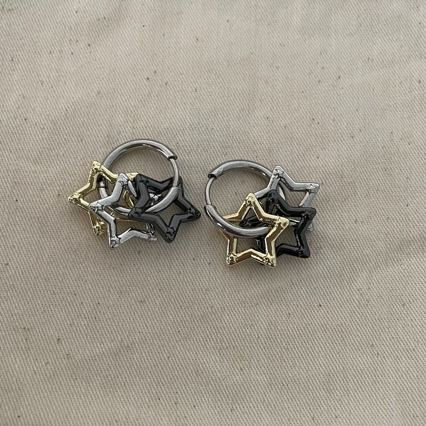 1 Pair Basic Streetwear Pentagram Plating Alloy Drop Earrings