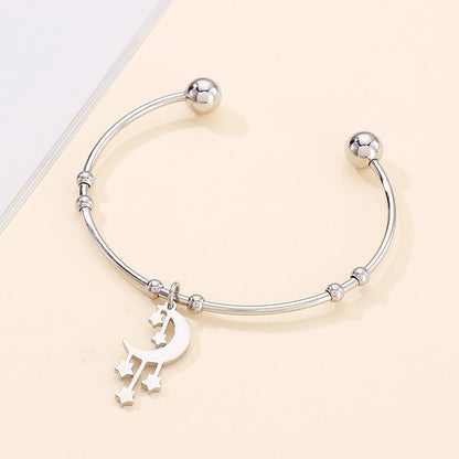 Fashion Star Moon Stainless Steel Bangle No Inlaid Stainless Steel Bracelets