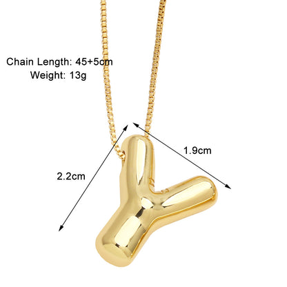 Simple Style Letter Copper Plating Pendant Necklace