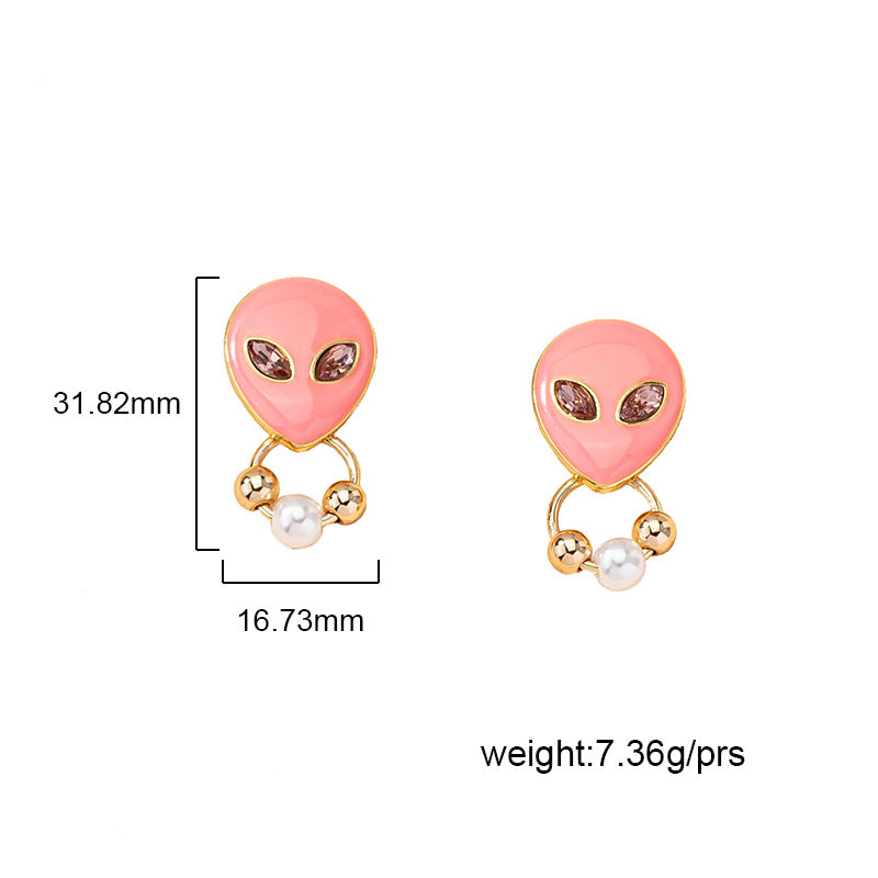 Simple Pearl Earrings Retro Earrings Alien Earrings Wholesale