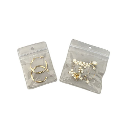 Earrings bag punched display can be hung, household storage necklace, stud earrings, earrings storage, portable transparent jewelry bag