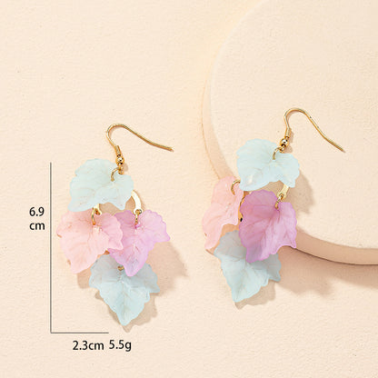 Fashion New Jewelry Leaf Earrings Fashion Simple Irregular Color Alloy Earrings