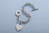 Fashion Heart Pendant Ot Buckle Stainless Steel Necklace Bracelet Set