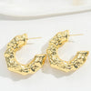 Cross-border hot-selling creative brushed hip-hop style personalized earrings, light luxury, high-end sense of high-quality, Korean earrings, jewelry women
