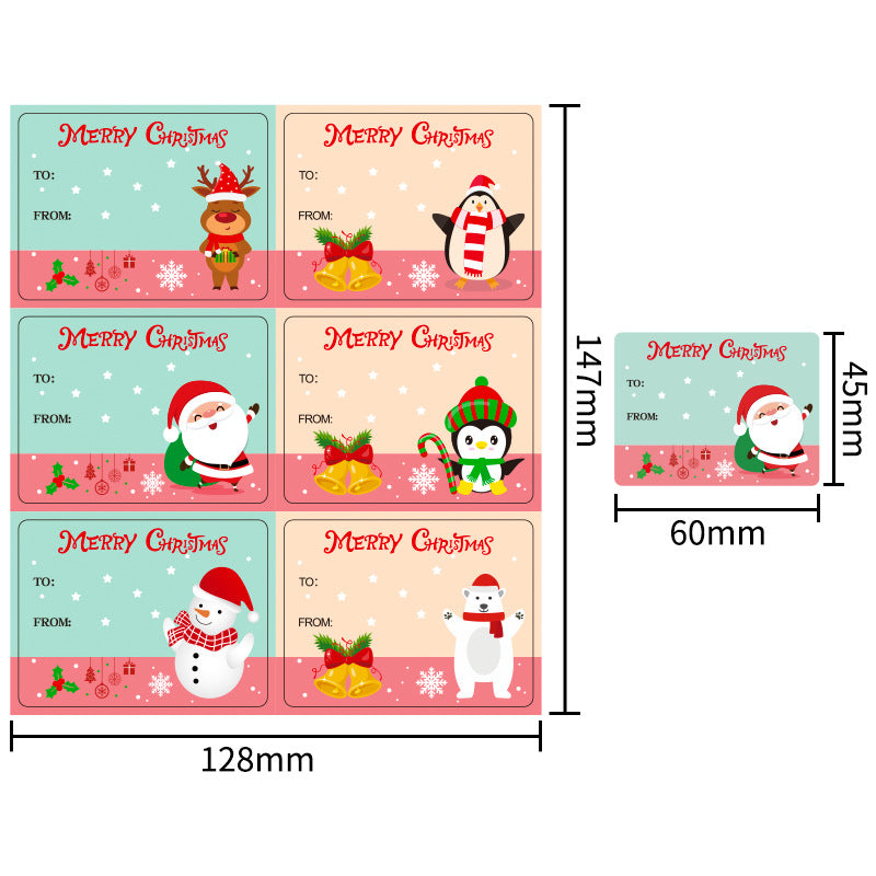 Wholesale  Merry Christmas Decorative Stickers Gift sealing sticker Self-adhesive