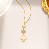 Quadrilateral Geometric Titanium Steel 18K Gold Plated Necklaces