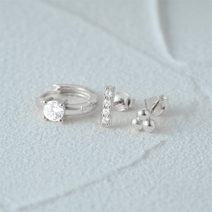 1 Set Simple Style Star Butterfly Plating Sterling Silver Hoop Earrings Ear Studs