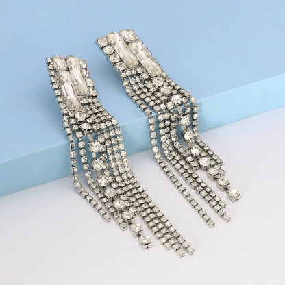 1 Pair Fashion Geometric Alloy Plating Rhinestones Women's Drop Earrings