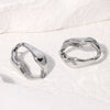 Minimalist Asymmetrical Irregular Stainless Steel Electroplating Stud Earrings